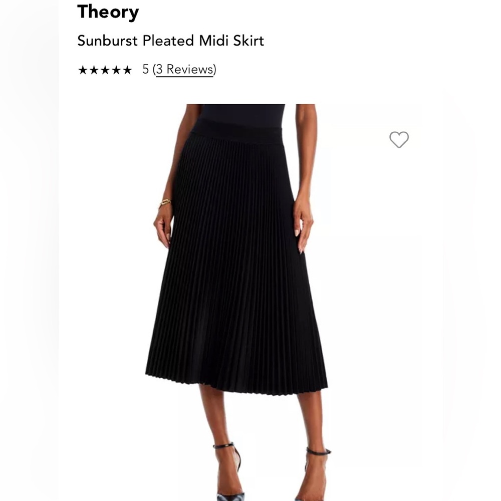 Black Theory midi pleated skirt size 6